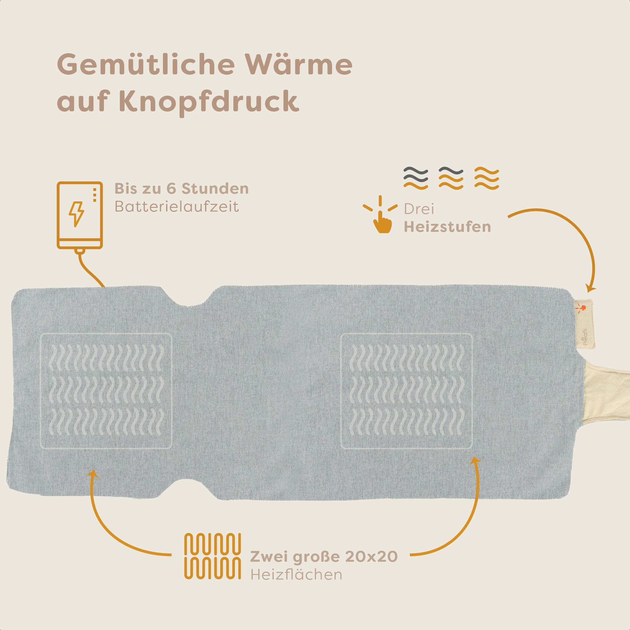 Pleafs® Heizdecke Outdoor Spanich Grey
