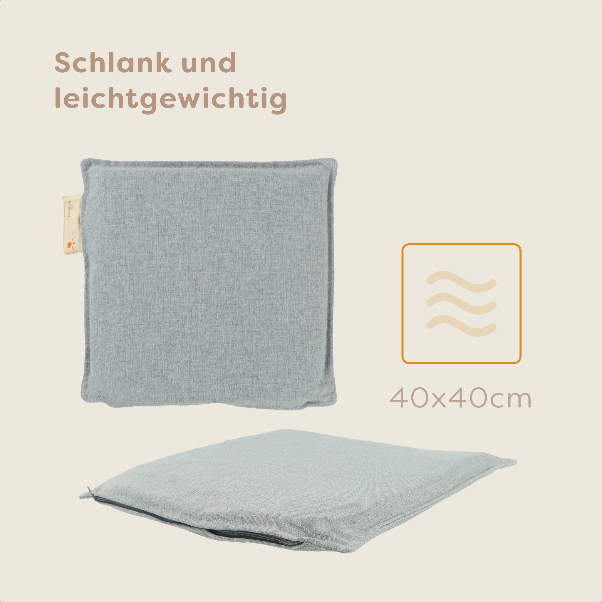 Pleafs® Sitz-Heizkissen Outdoor 40x40cm Spanich Grey