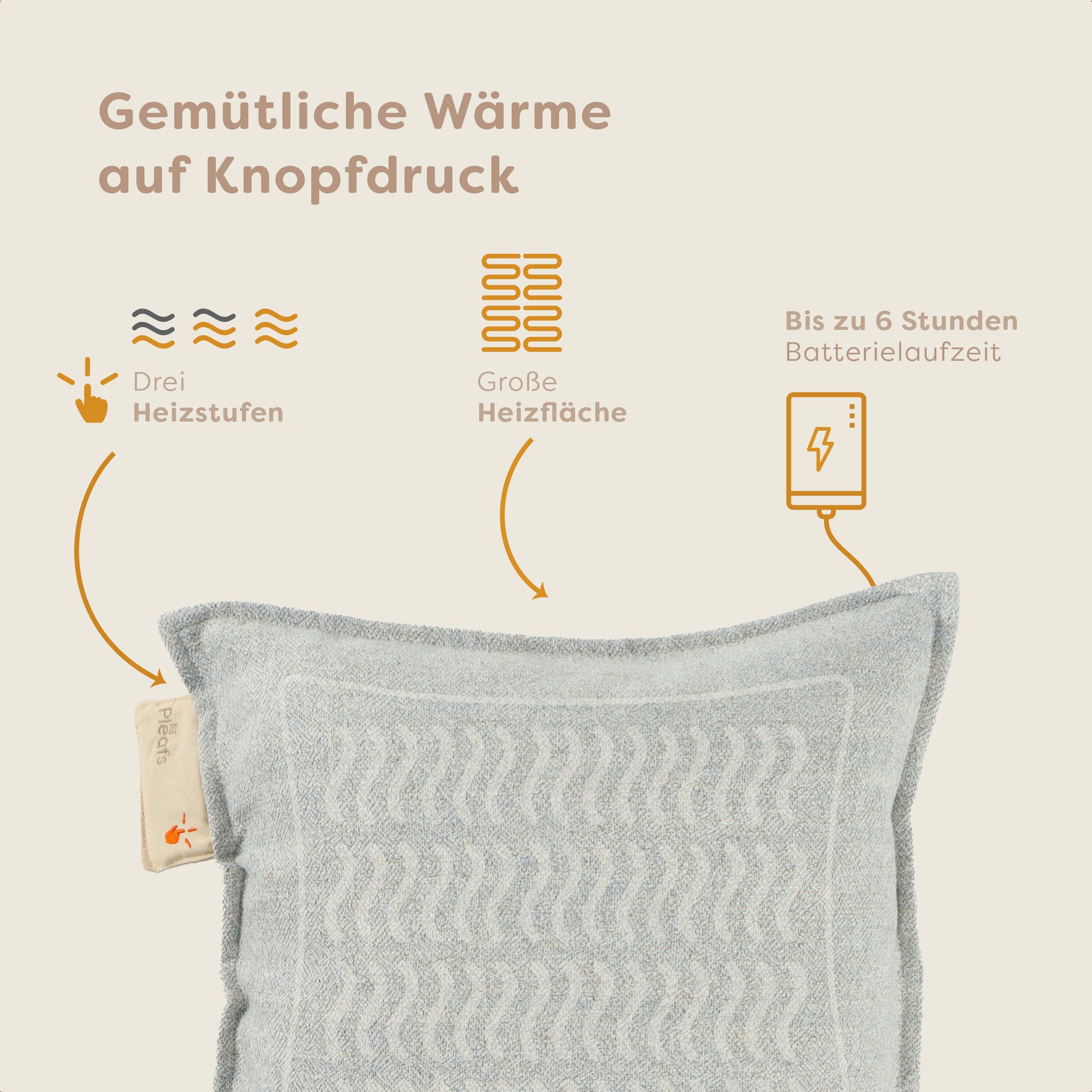 heizkissen nomad kabellos elektrisch aufladbar indoor 45x45 close-knit usp