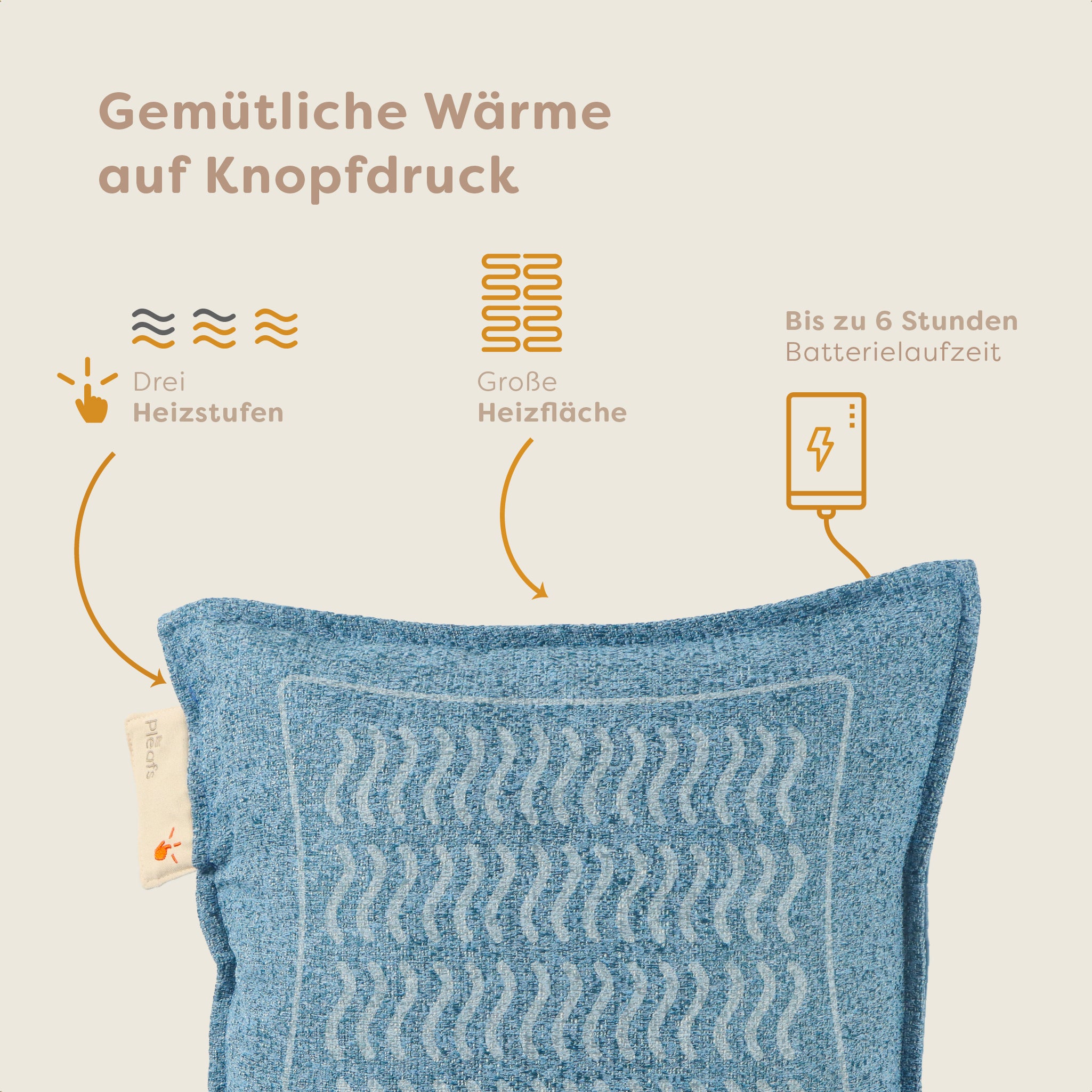 heizkissen nomad kabellos elektrisch aufladbar indoor 45x45 shadow-blue usp