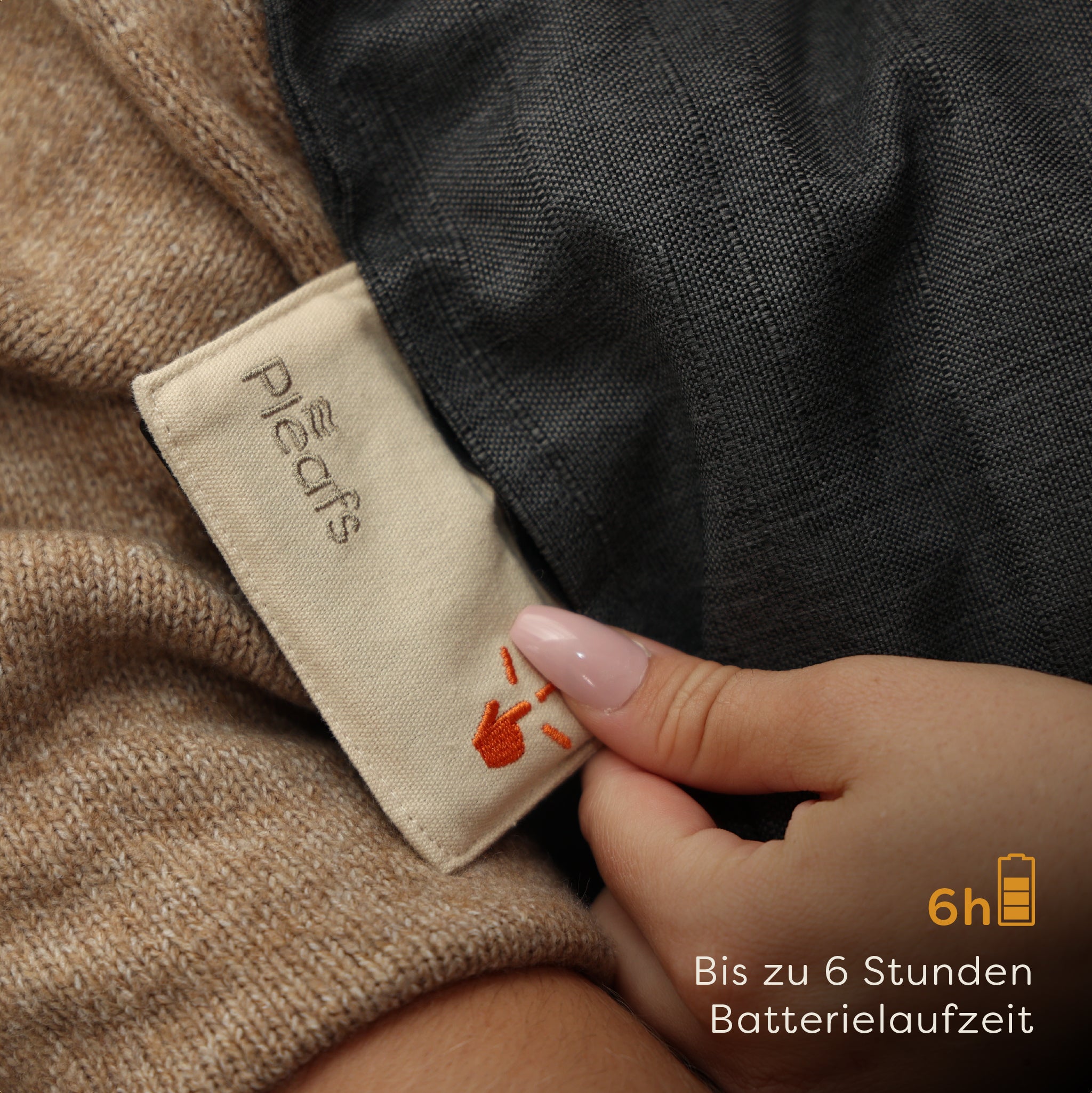 heizkissen outdoor kabellos elektrisch aufladbar 45x45 carbon batterie