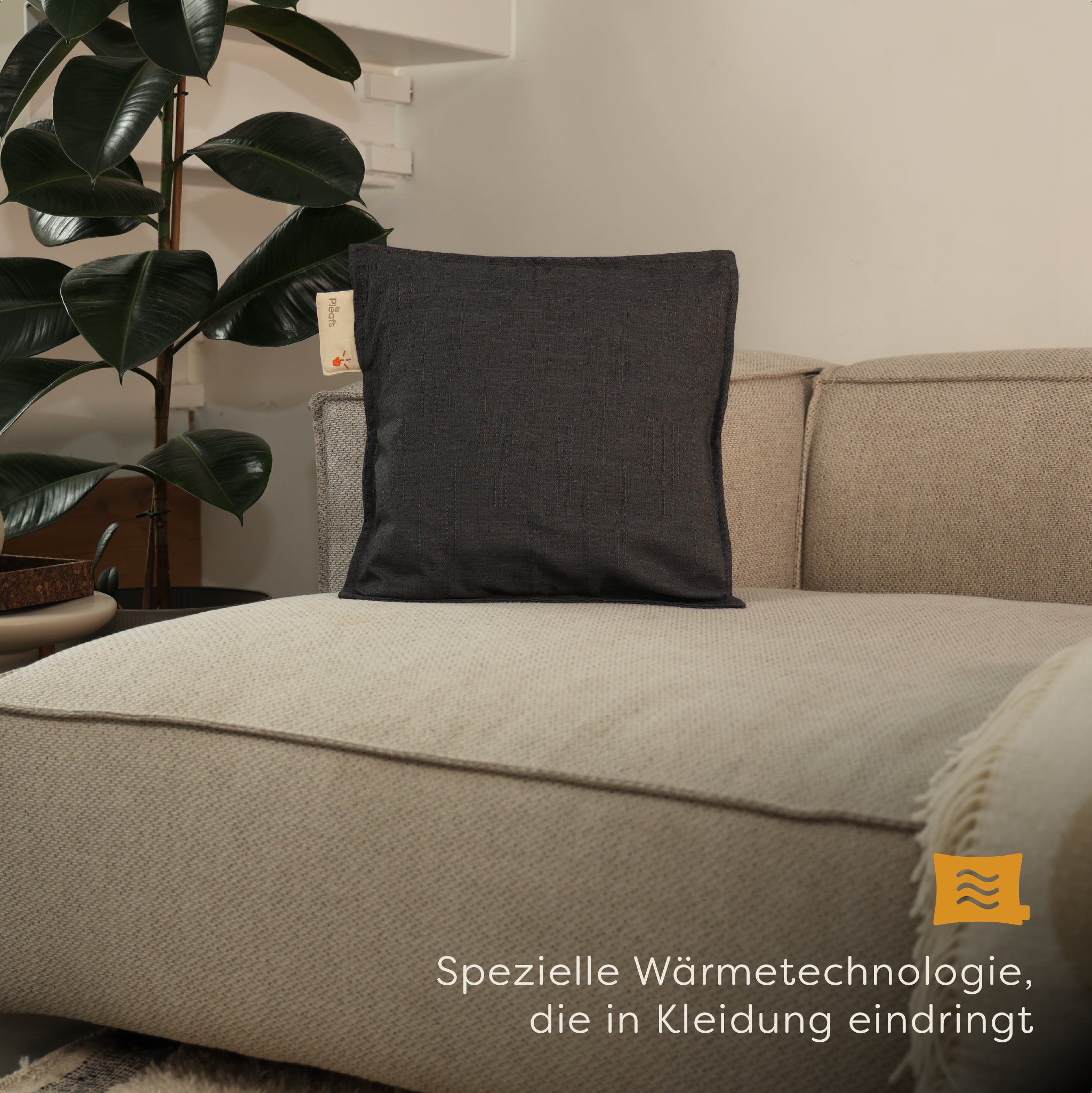 heizkissen outdoor kabellos elektrisch aufladbar 45x45 carbon interior