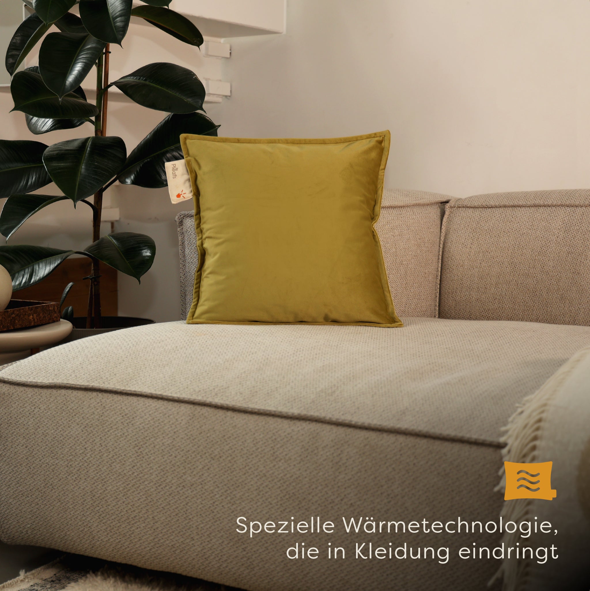 heizkissen plush kabellos elektrisch aufladbar indoor 45x45 barley-corn interior