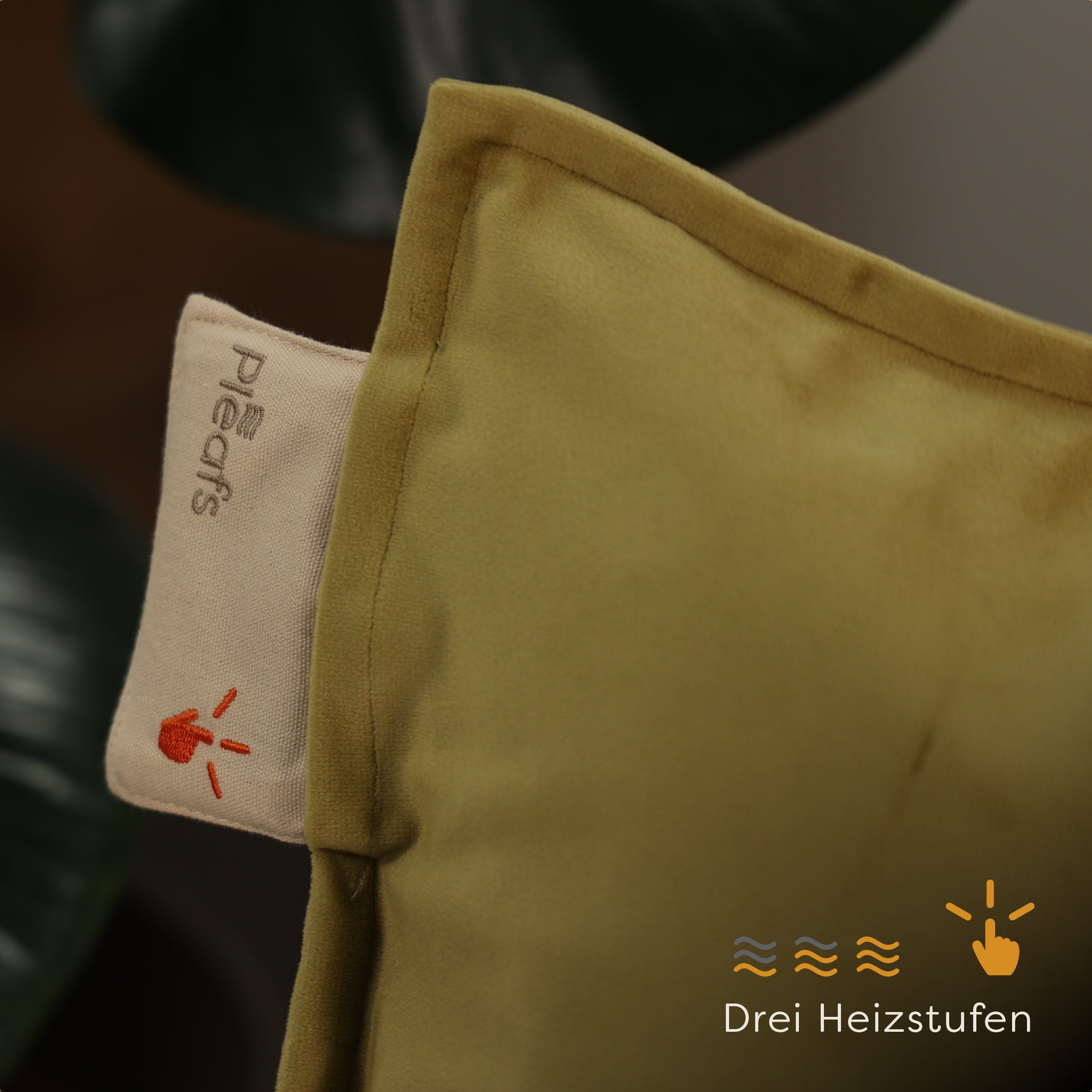 heizkissen plush kabellos elektrisch aufladbar indoor 45x45 barley-corn wärmestufen