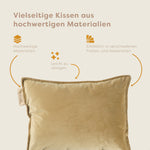 Pleafs® Dekokissen Plush 45x60cm Crewel Tan