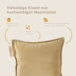 Pleafs® Dekokissen Plush 45x45cm Crewel Tan