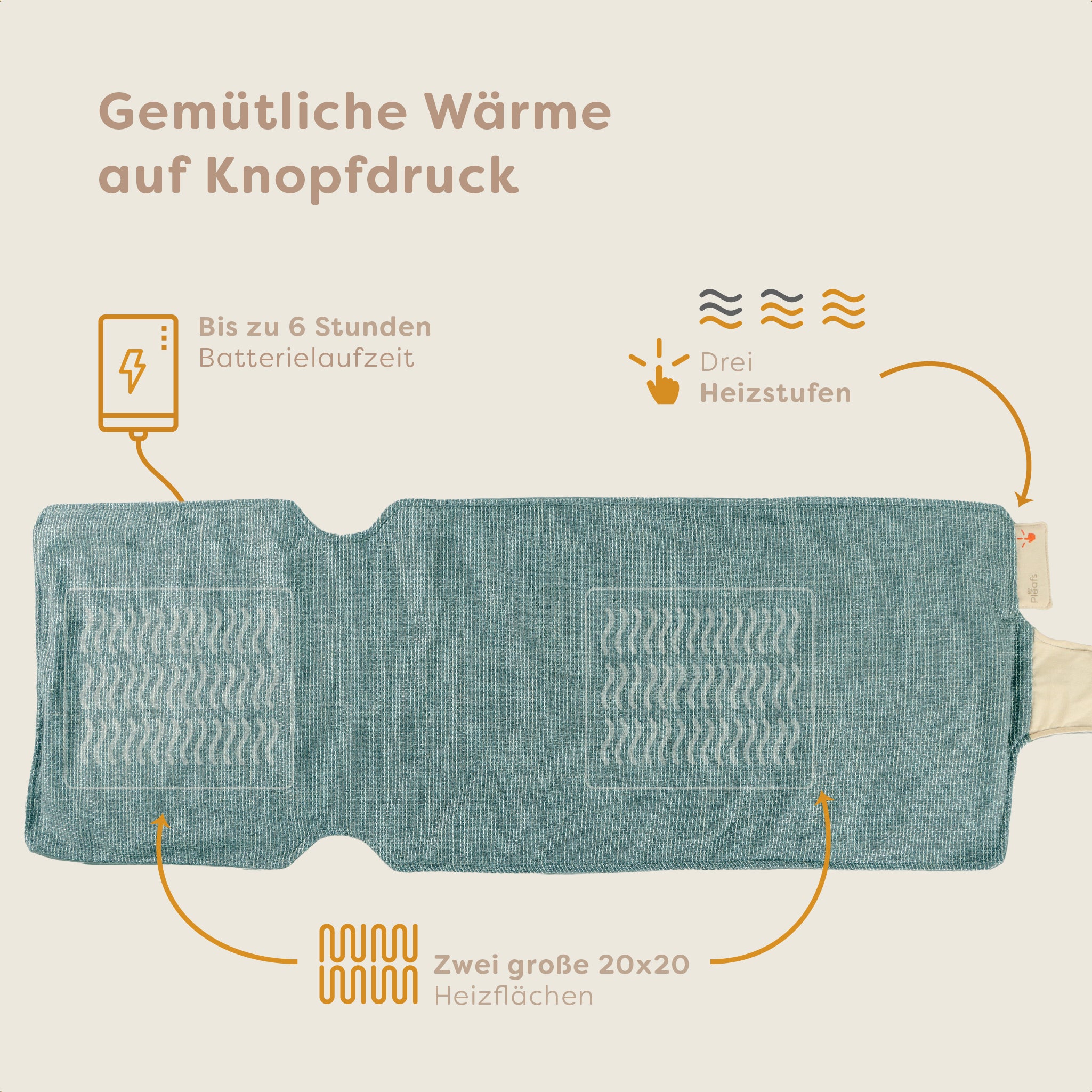 1+1 GRATIS Pleafs® Heizdecke Nomad Sirocco