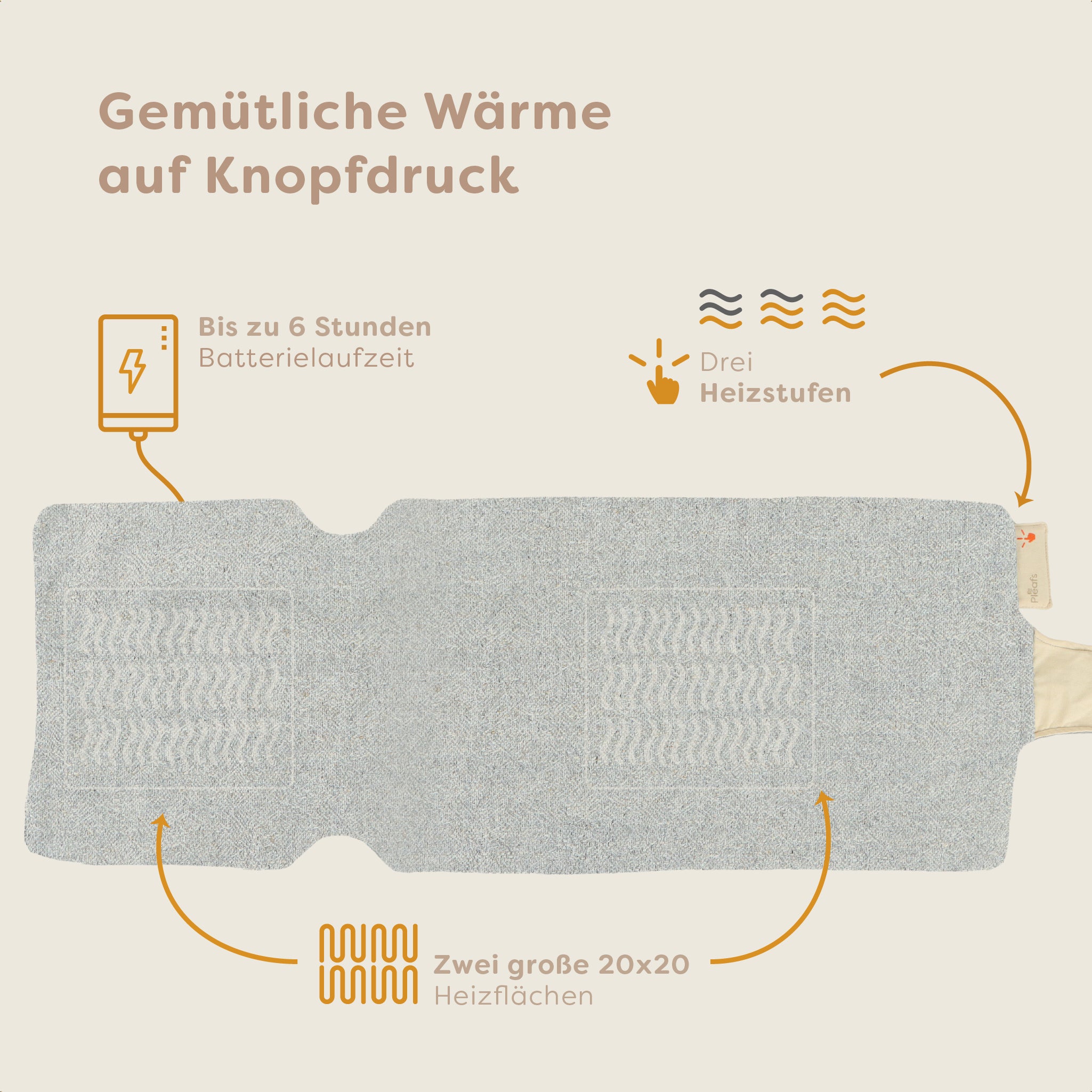 1+1 GRATIS Pleafs® Heizdecke Nomad Close Knit