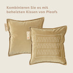 Pleafs® Dekokissen Plush 45x45cm Crewel Tan