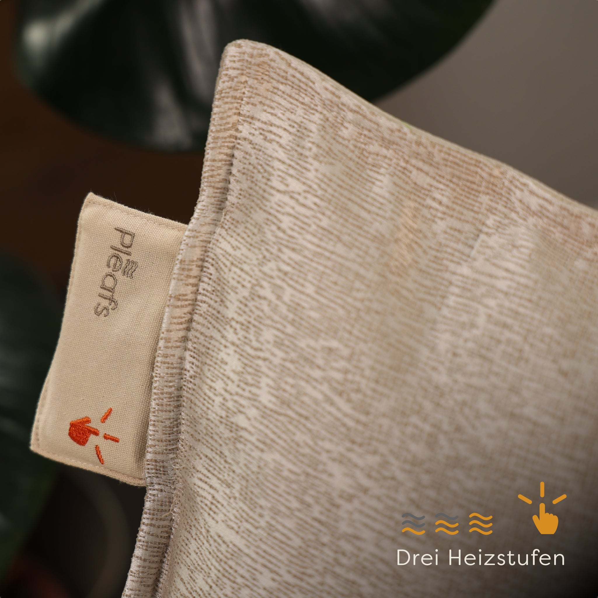 heizkissen boho kabellos elektrisch aufladbar indoor 45x45 dark-vanilla wärmestufen