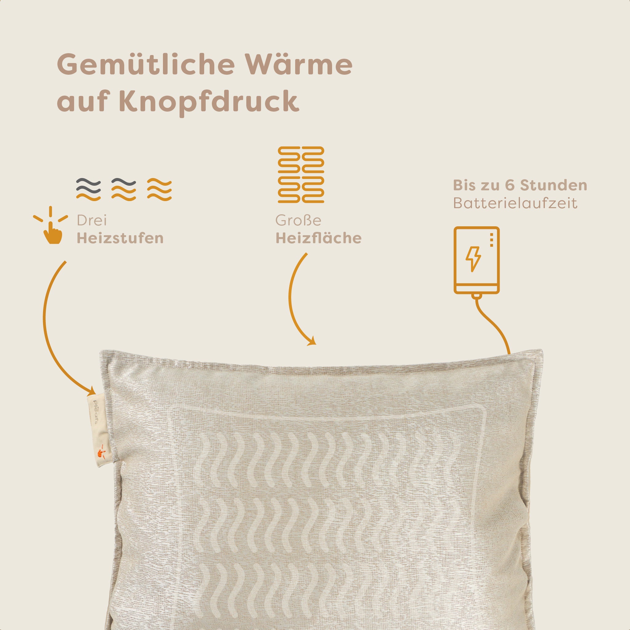heizkissen boho kabellos elektrisch aufladbar indoor 45x60 dark-vanilla usp