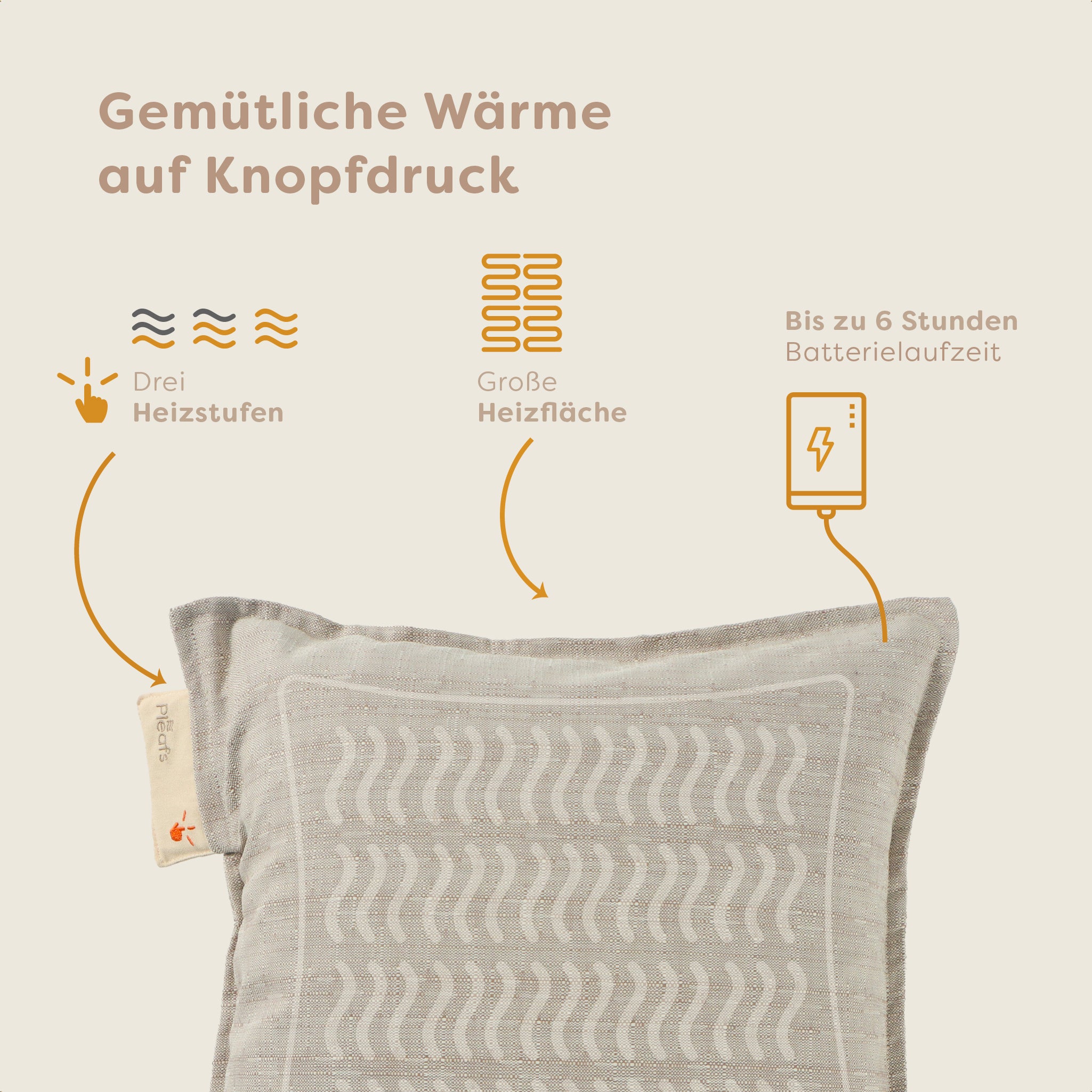 heizkissen outdoor kabellos elektrisch aufladbar 45x45 grullo usp