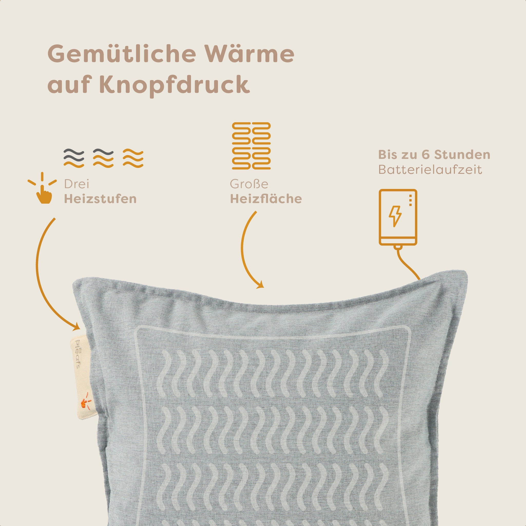 heizkissen outdoor kabellos elektrisch aufladbar 45x45 spanich-grey usp