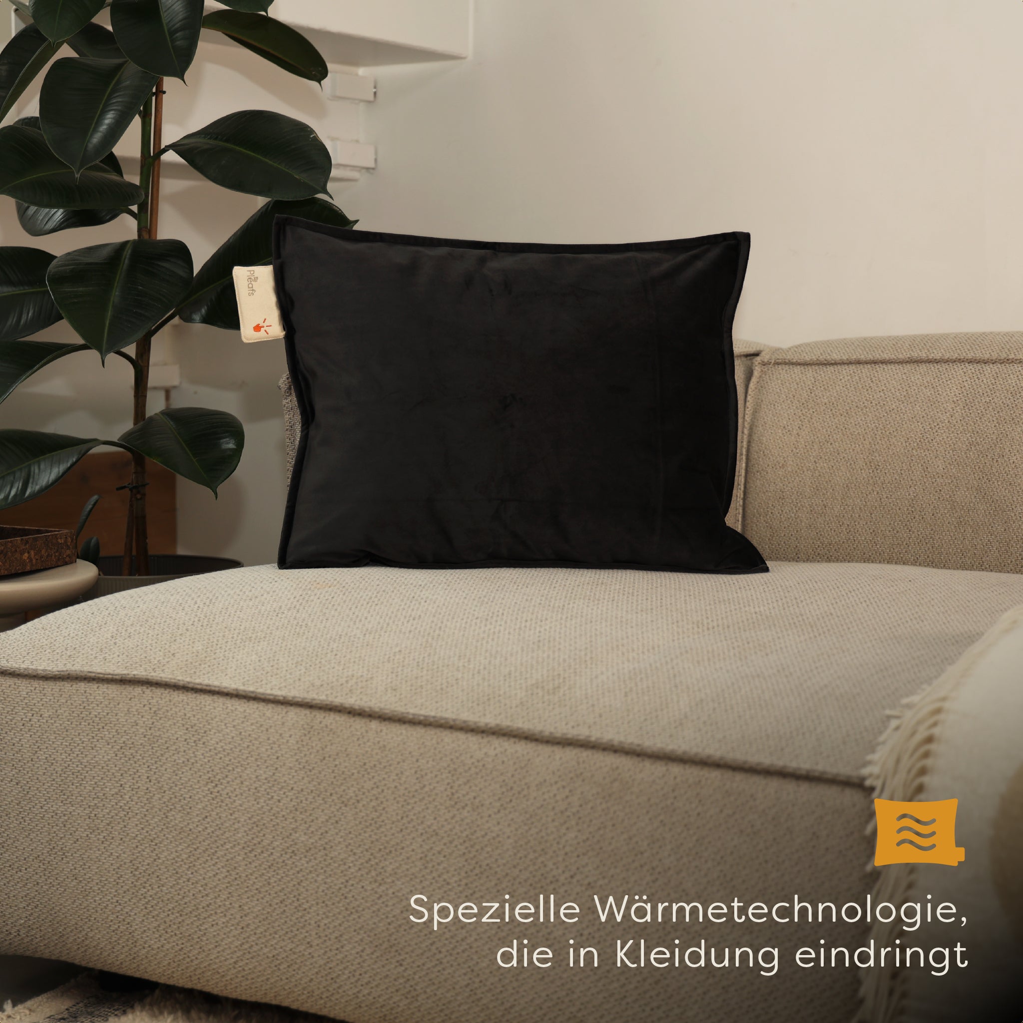 heizkissen plush kabellos elektrisch aufladbar indoor 45x60 onyx interior